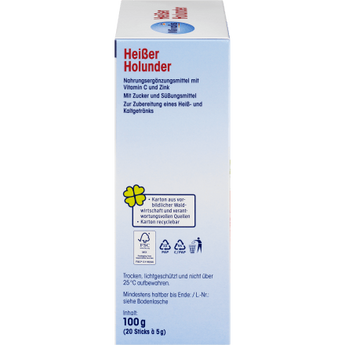 Heißgetränk, Heißer Holunder (20 Sticks), 100 g - VivaVoss
