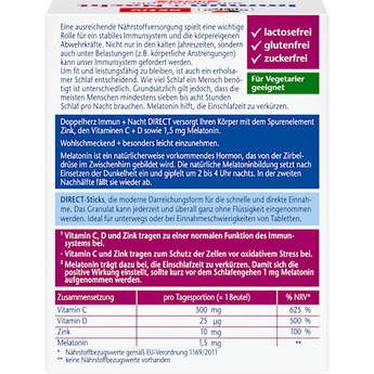 Immun + Nacht direct Granulat-Sticks 20 St Doppelherz