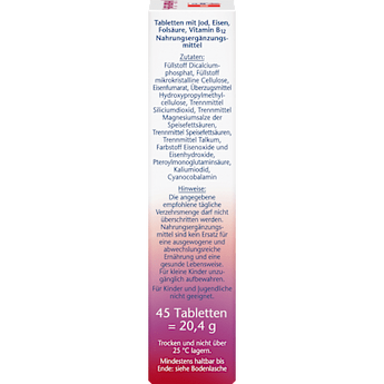 Jod + Folsäure + Eisen Tabletten 45 St. Doppelherz