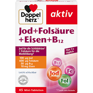 Jod + Folsäure + Eisen Tabletten 45 St. Doppelherz