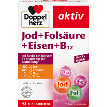 Jod + Folsäure + Eisen Tabletten 45 St. Doppelherz