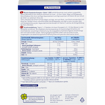 Kieselerde Komplex + Biotin 1.000 Tabletten 120 St Mivolis