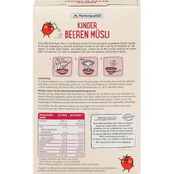 Kindermüsli Beeren ab 1 Jahr, Demeter, 250 g - VivaVoss