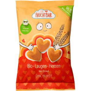 Kindersnack Bio - Laugen - Herzen mit Dinkel ab 3 Jahren, 90 g Baby Snack by FruchtBar – Available at VivaVoss
