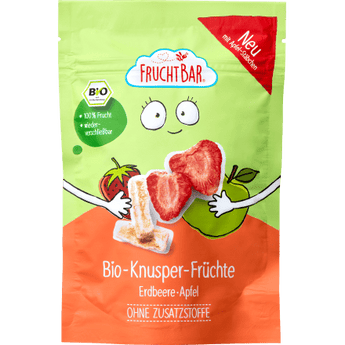 Kindersnack Knusper - Früchte Erdbeere & Apfel, ab 3 Jahren, 15 g Puree by FruchtBar – Available at VivaVoss