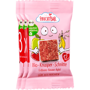Kindersnack Knusper - Schnitte Erdbeere - Banane, ab 1 Jahr (3x23 g), 69 g Baby Snack by FruchtBar – Available at VivaVoss