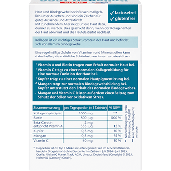 Doppelherz Kollagen 1000, Tabletten 30 St, 40,8 g – Hautbild image_position | VivaVoss