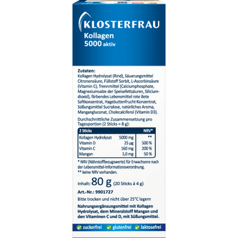 Kollagen 5000 aktiv Sticks 20 St, 80 g - VivaVoss