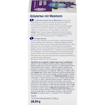 Kräutertee, Einschlaf Tee mit Melatonin (14 Beutel) Mivolis
