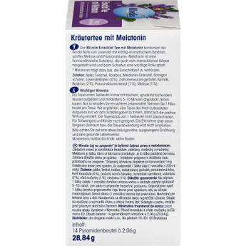 Kräutertee, Einschlaf Tee mit Melatonin (14 Beutel), 28 g - VivaVoss