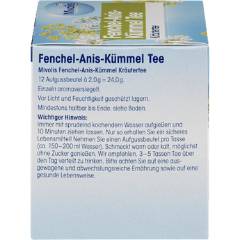 Kräutertee, Fenchel-Anis-Kümmel Tee (12 Beutel)  Mivolis