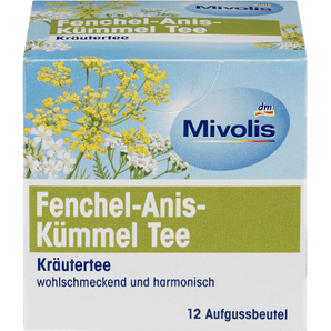 Kräutertee, Fenchel-Anis-Kümmel Tee (12 Beutel)  Mivolis