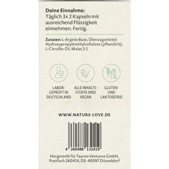 L - Arginin Base Kapseln 180 St, 129 g - VivaVoss