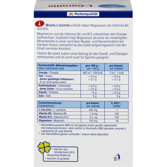 l carnitin dm Mivolis DAS gesunde PLUS L-Carnitine 60 capsules main image 0