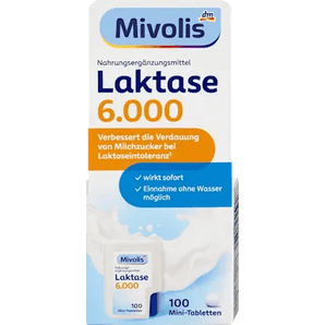 Mivolis Laktase 6.000 Mini Tabletten 100 St, 8 g – Magen & Verdauun image_position | VivaVoss