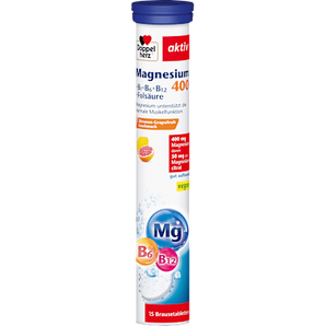 Magnesium 400 + Vitamine B6 + B12 + Folsäure Brausetabletten 15 St. Doppelherz