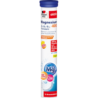 Magnesium 400 + Vitamine B6 + B12 + Folsäure Brausetabletten 15 St. Doppelherz