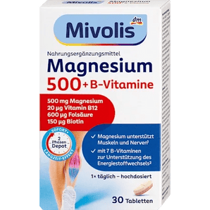 Mivolis Magnesium 500 + B-Vitamine 2-Phasen Depot, Tabletten 30 St., 45 g – image_position | VivaVoss