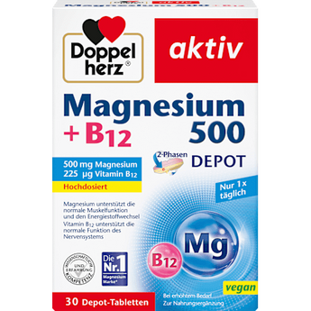 Magnesium 500 + B12 2-Phasen Depot Tabletten 30 St Doppelherz