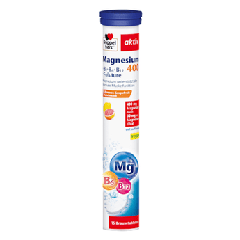 Doppelherz Magnesium 500 + B12 Brausetabletten 15 St, 97,5 g – Magnesium image_position | VivaVoss