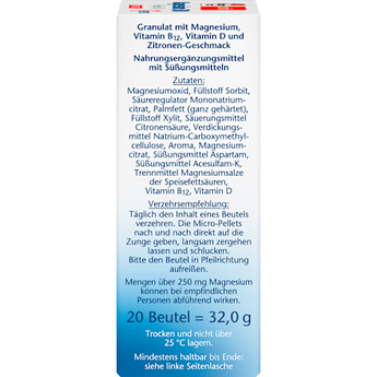 Magnesium 500 +B12 +D3 Direktgranulat 20 St Doppelherz