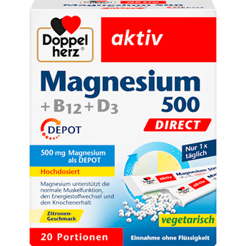 Magnesium 500 +B12 +D3 Direktgranulat 20 St Doppelherz