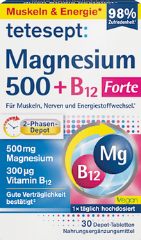 Magnesium 500 + B12 Depot Tabletten 30 St, 42,8 g - VivaVoss