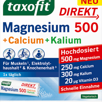 Magnesium 500 + Calcium & Kalium Direkt Granulat 20 St, 62 g - VivaVoss