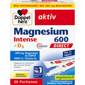 Magnesium Intense 600 + D3 Beutel 20 St Doppelherz