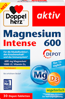Magnesium Intense 600 + Vitamin D3 Tabletten 30 St, 47,1 g - VivaVoss