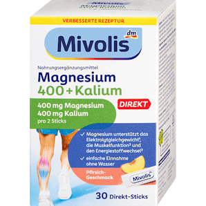 Mivolis Magnesium + Kalium Direkt-Sticks 30 St, 112,5 g – image_position | VivaVoss