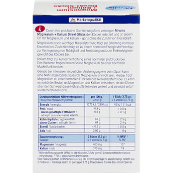 Magnesium + Kalium Direkt-Sticks 30 St Mivolis