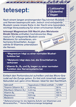 Magnesium Nacht plus Melatonin Direkt Sticks 20 St, 36 g - VivaVoss