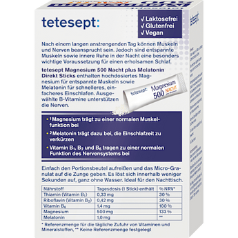 Magnesium Nacht plus Melatonin Direkt Sticks 20 St, 36 g - VivaVoss