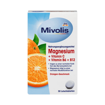 Magnesium + Vitamin C + Vitamin B6 + B12, Lutschtabletten, 30 St., 45 g - VivaVoss