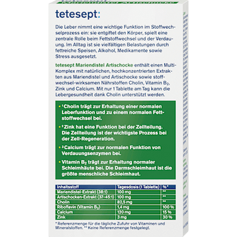 Mariendistel Artischocke Lebergesundheit Tabletten 30 St tetesept