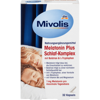 Melatonin Plus Schlaf - Komplex 32 Kapseln, 16 g - VivaVoss