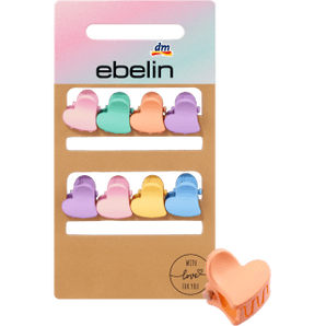 Mini Haarclips Herzform bunt, 8 St - VivaVoss