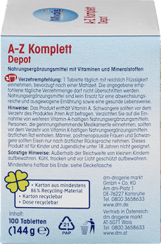 A-Z Komplett Depot, Tabletten, 100 St. Mivolis