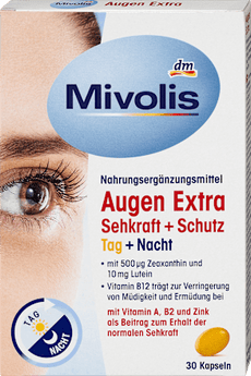 Augen Extra Sehkraft + Schutz, Tag + Nacht, Kapseln, 30 St. Mivolis