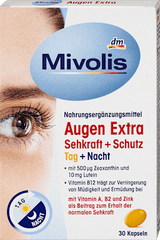 Augen Extra Sehkraft + Schutz, Tag + Nacht, Kapseln, 30 St. Mivolis