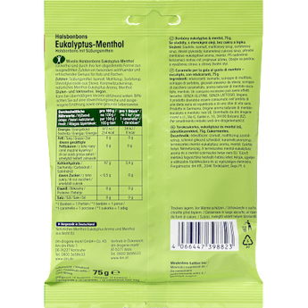 Bonbon, Eukalyptus-Menthol, zuckerfrei Mivolis