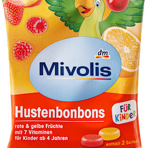 Bonbon, Rote & Gelbe Früchte für Kinder, zuckerfrei Mivolis