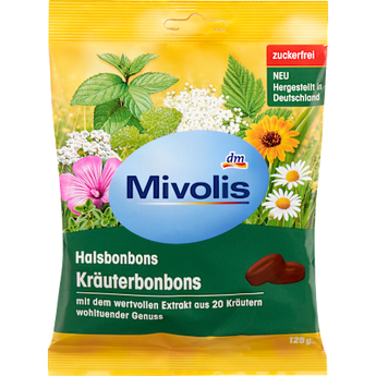 Bonbons, Kräuterbonbons, zuckerfrei Mivolis