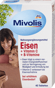 Eisen + Vitamin C + B-Vitamine Tabletten 40 St Mivolis