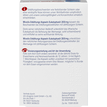 Erkältungskapseln Eukalyptusöl Mivolis