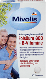 Folsäure 800 + B-Vitamine, Tabletten 60 St. Mivolis