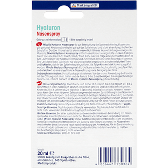 Hyaluron Nasenspray Mivolis