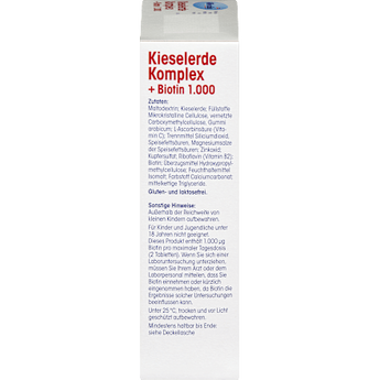 Kieselerde Komplex + Biotin 1.000 Tabletten 120 St Mivolis