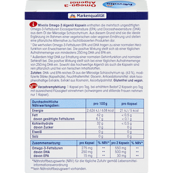Omega-3 Algenöl Kapseln 30 St Mivolis